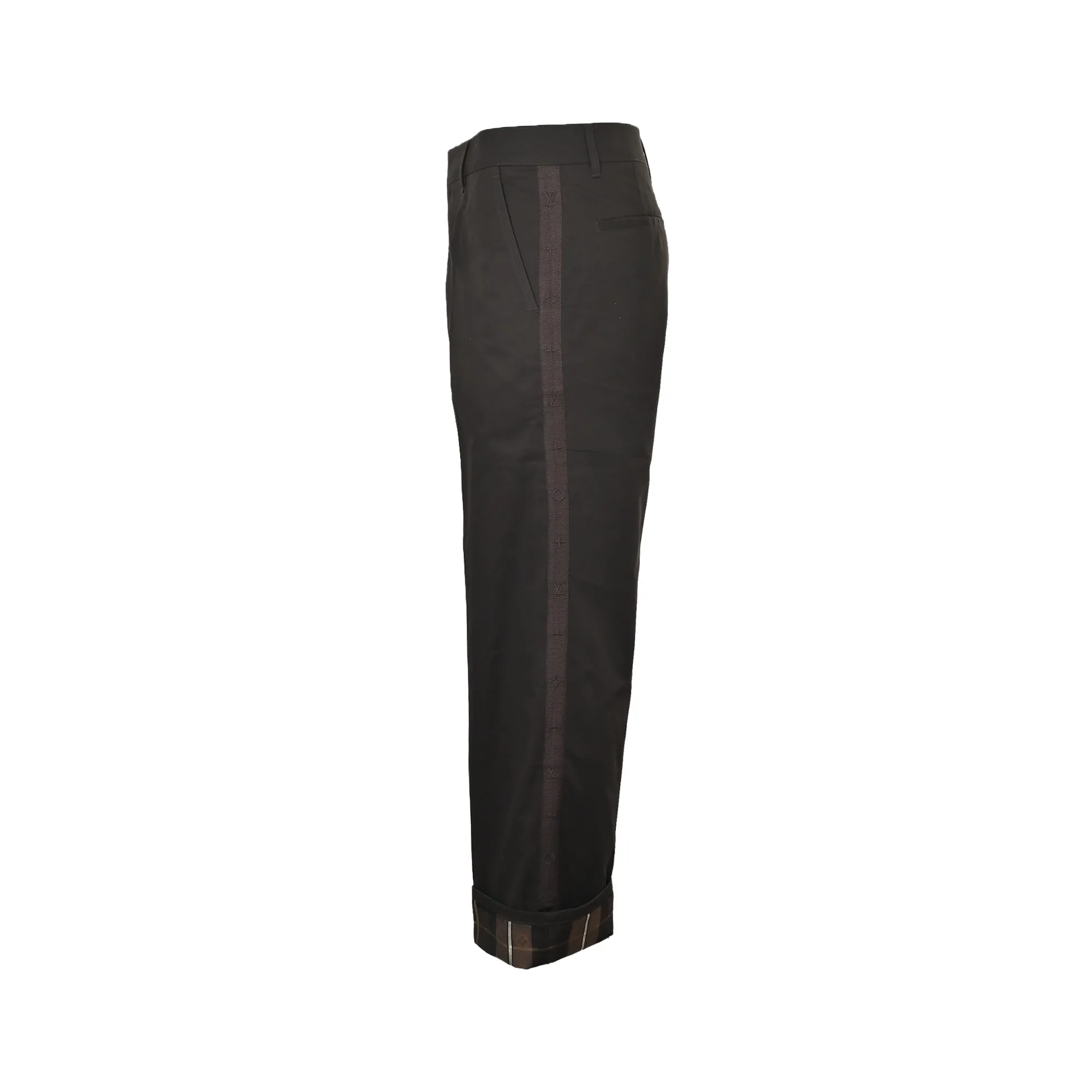 Louis Vuitton/Louis Vuitton 25Fw presbyopic logo web plaid casual trousers
